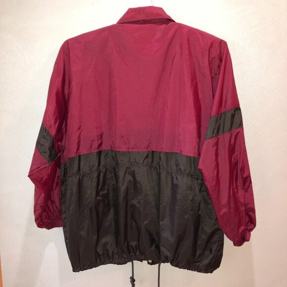 VTG Golfsmith Size XL Maroon Black Full Zip Lightweight Windbreaker Golf Jacket - Picture 7 of 10